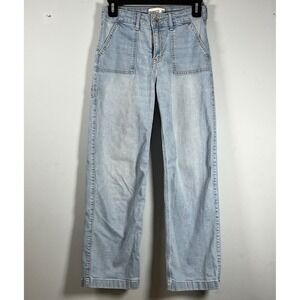 Abercrombie & Fitch Kids High-rise Wide Leg Light Wash Girls Denim Jeans 13/14